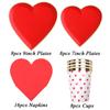 40 шт./набор одноразовых столовых приборов в форме сердца для свадебных украшений, помолвок, тарелок, чашек, декора для свадебного душа на День святого Валентина