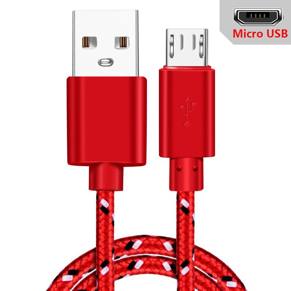 Кабель Micro USB 1 м/2 м/3 м USB-кабель для синхронизации данных и зарядки для телефонов Samsung Huawei Xiaomi HTC Android, нейлоновые кабели MicroUSB в оплетке