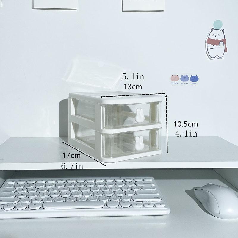 Clear Stacking Drawer Organizer - Multi-Tier PP Storage Box for Office/Beauty Products, Modular Desktop System (2-5 Layers)