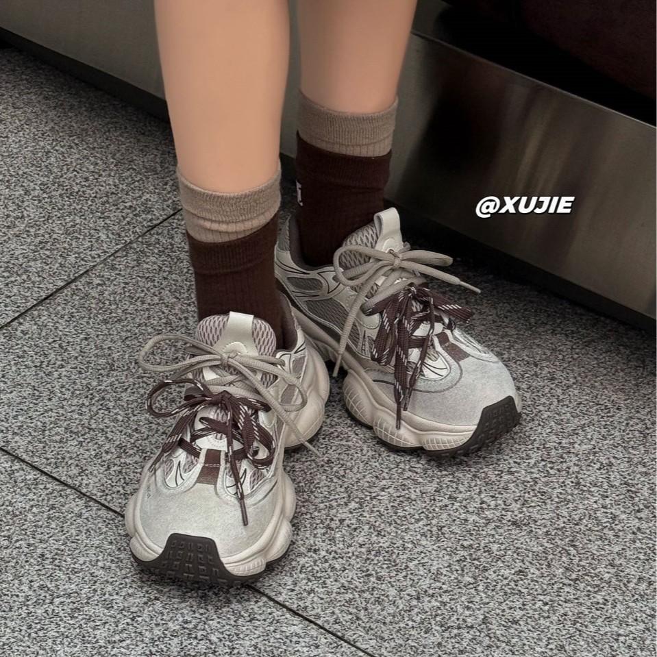 2025 осень новые сетчатые дышащие туфли на платформе в стиле «папа» женская модная удобная повседневная обувь трендовая спортивная обувь женская обувь