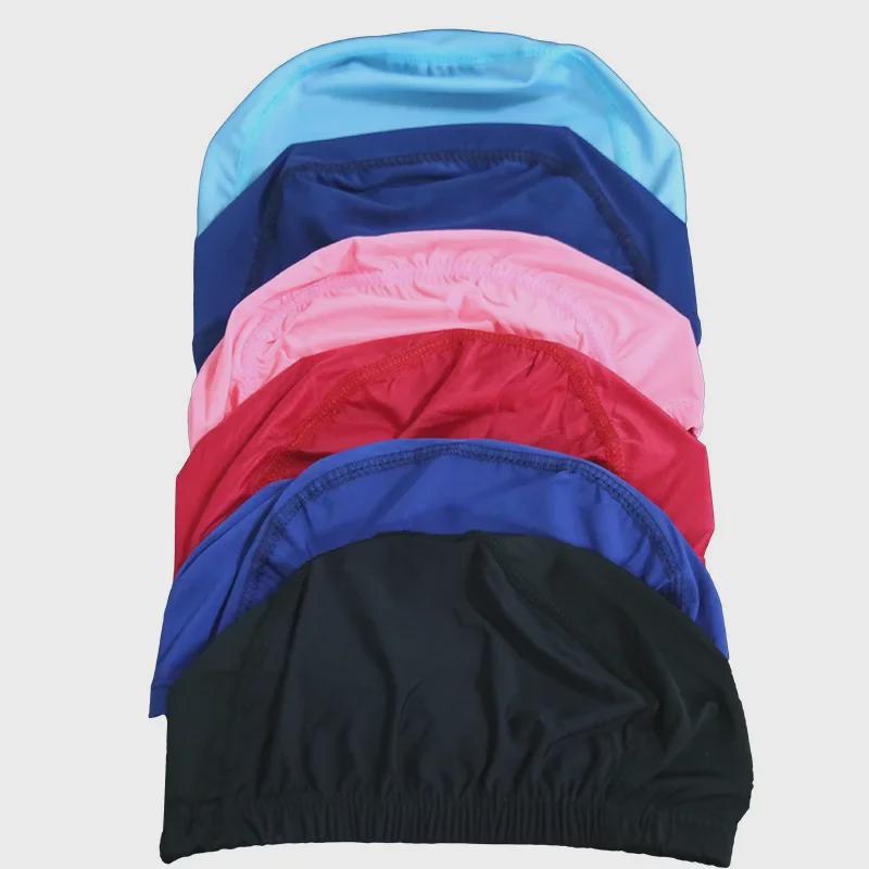 Быстросохнущая шапочка для плавания для взрослых с длинными волосами – унисекс, однотонная