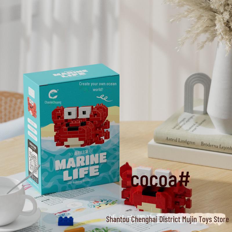 Marine Life Mini Block Toy Set: Shark & Penguin Compatible with Lego