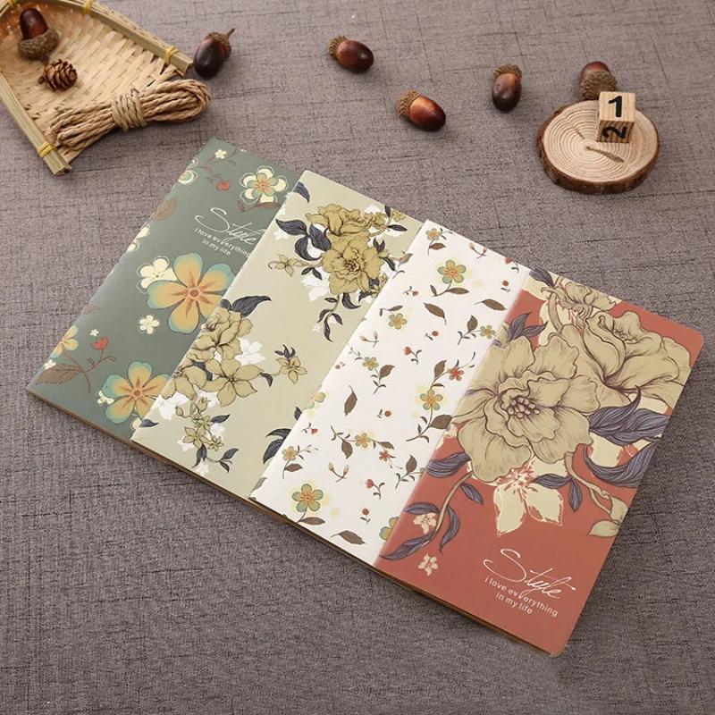 Красивые блокноты Vintage Flower 24 страницы Тонкие блокноты Простые портативные блокноты Канцелярские принадлежности для студентов и учителей