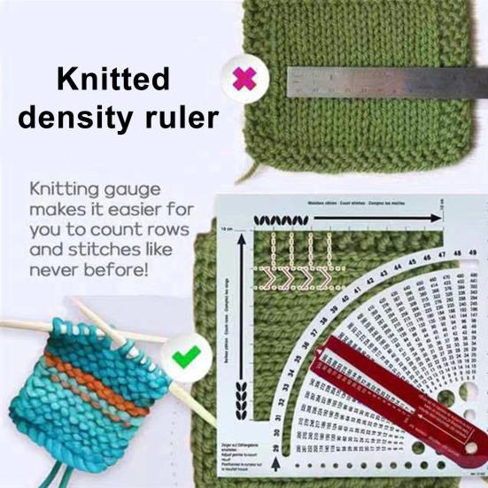 Инструмент для конвертации калибров вязания Многофункциональный калькулятор счетчика вязания Линейка плотности Пэчворк Вязание крючком Лоскутное шитье Измерительная линейка