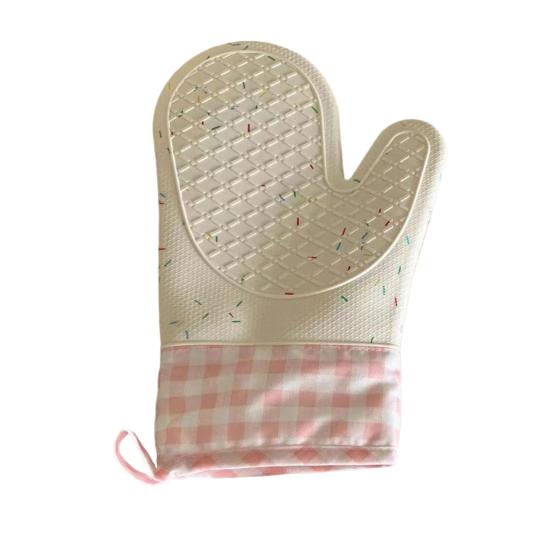 1Pc Silicone Heat Resistant Gloves Non-Slip Oven Mitts Kitchen Hand Clamps Thickened