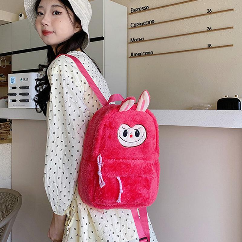 Мультяшный Лабубу Милый Плюшевый Рюкзак Девочка Сердце Большая Вместимость Сумка Для Путешествий На Ремнях Детский Подарок На День Рождения