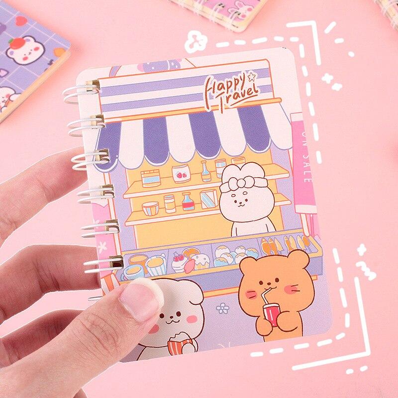 1 шт. Kawaii A7 спиральный блокнот в твердом переплете милый медведь катушка блокнот творческий мультфильм школьные канцелярские принадлежности
