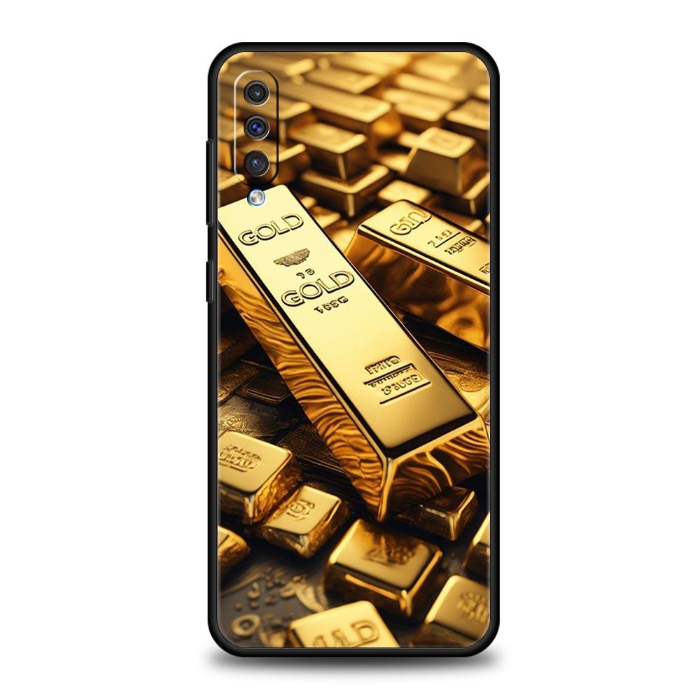 Золотой Чехол Для Телефона С Рисунком Денег Для Samsung Galaxy A56 A36 A26 A34 A17 A16 A06 A14 A12 A54 A72 A24 A22 A20e A52 A50 A40 A32