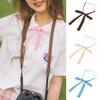 Elastic Band Neck Tie Adjustable Bowknot Thin Strip Design Solid Color Bow Tie Adjustable