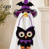 Cute Halloween Goose Figure Ghost Costume, Wizard Hat, Cape, Pumpkin Candy Pattern Decor Bag, Outdoor Yard Decoration for Statue or Garden