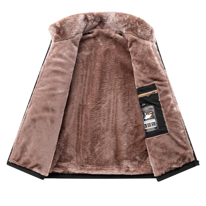 Мужской жилет большого размера на осень-зиму с флисовой подкладкой, утолщенный, для мужчин среднего и пожилого возраста, приталенный жилет, теплый жилет, куртка для мужчин