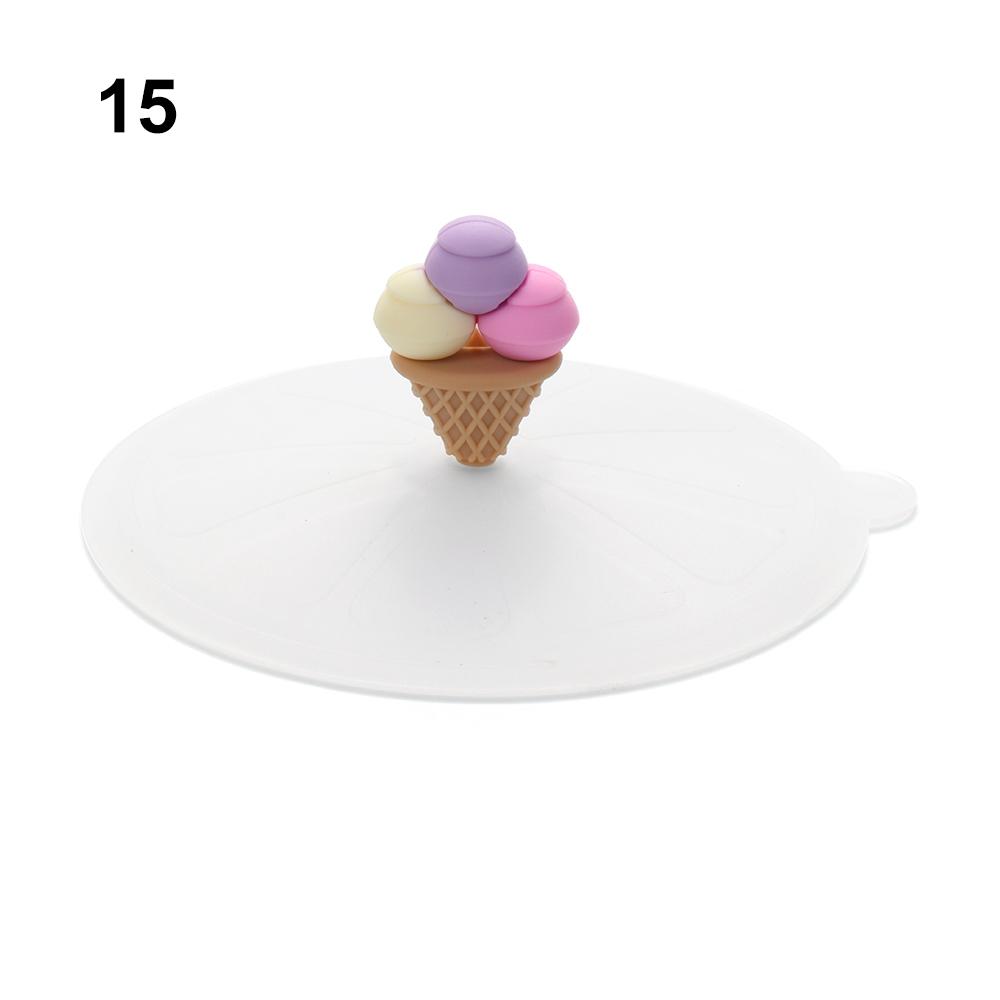Cute Tea Coffee Lids Reusable Silicone Cup Cover Leakproof Dustproof Suction Cup Cover