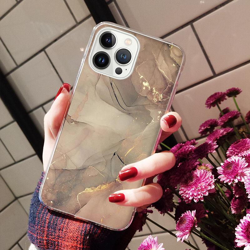 Чехлы для iPhone 14 12 11 13 Pro Max Чехол Силиконовый Funda на iPhone 13Mini X XS Max XR 8 7 14 Plus Цветная Мраморная Живопись