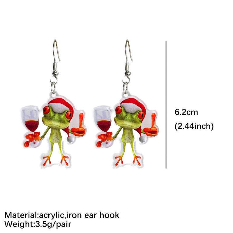 Festive Cartoon Christmas Earrings: Cute, Creative Ear Hooks for a Fun Holiday Atmosphere