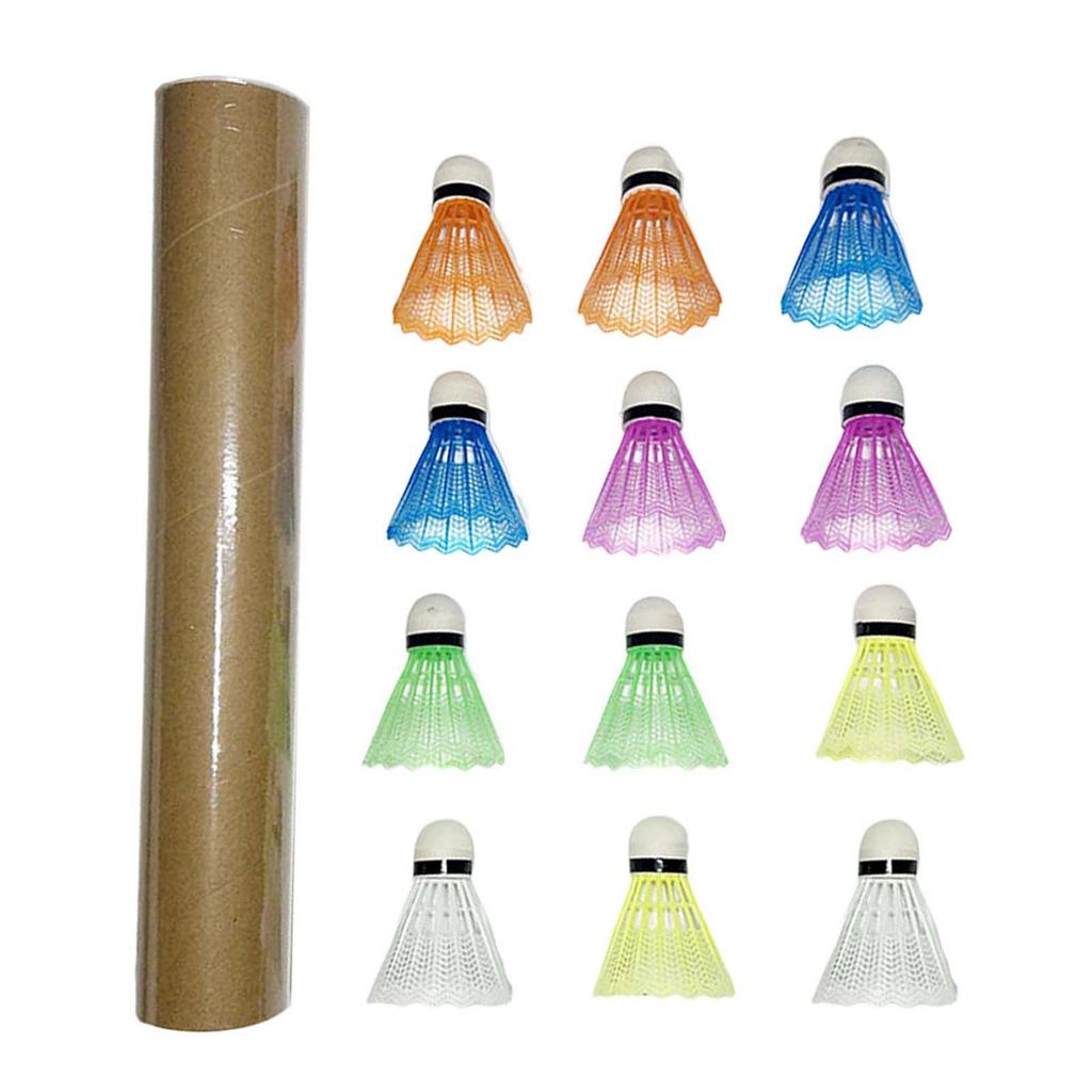 12Pcs Badminton Plastic White Badminton Shuttlecocks Practical Design Fun Recreational Game Suitable For Clubs Parties Gardens