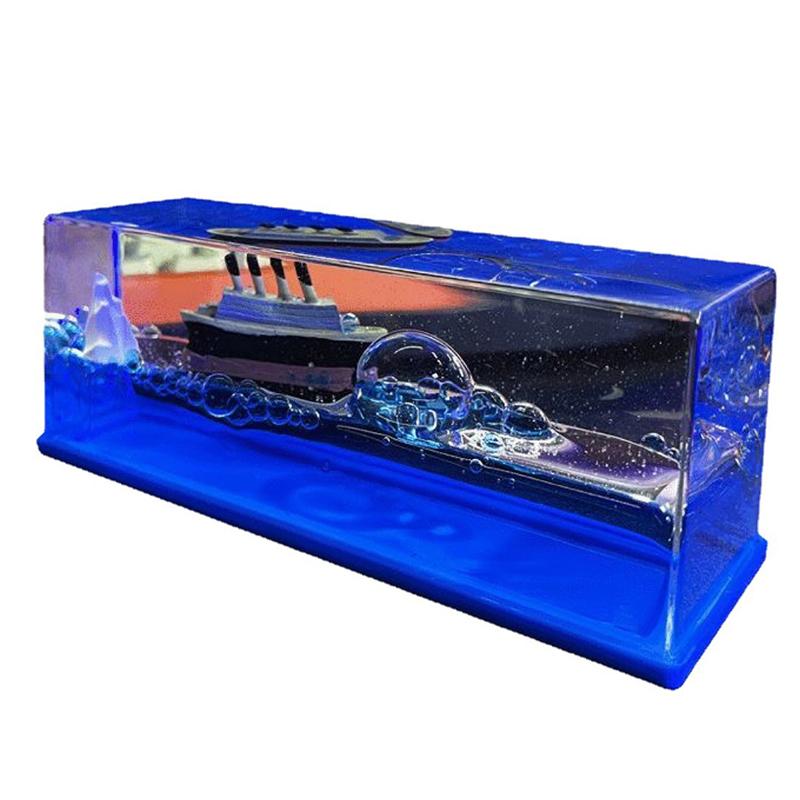 Круизный корабль Titanic Black Pearl Fluid Drift Bottle Круизный корабль Never Flip Boat Drift Bottle Настольные маленькие украшения
