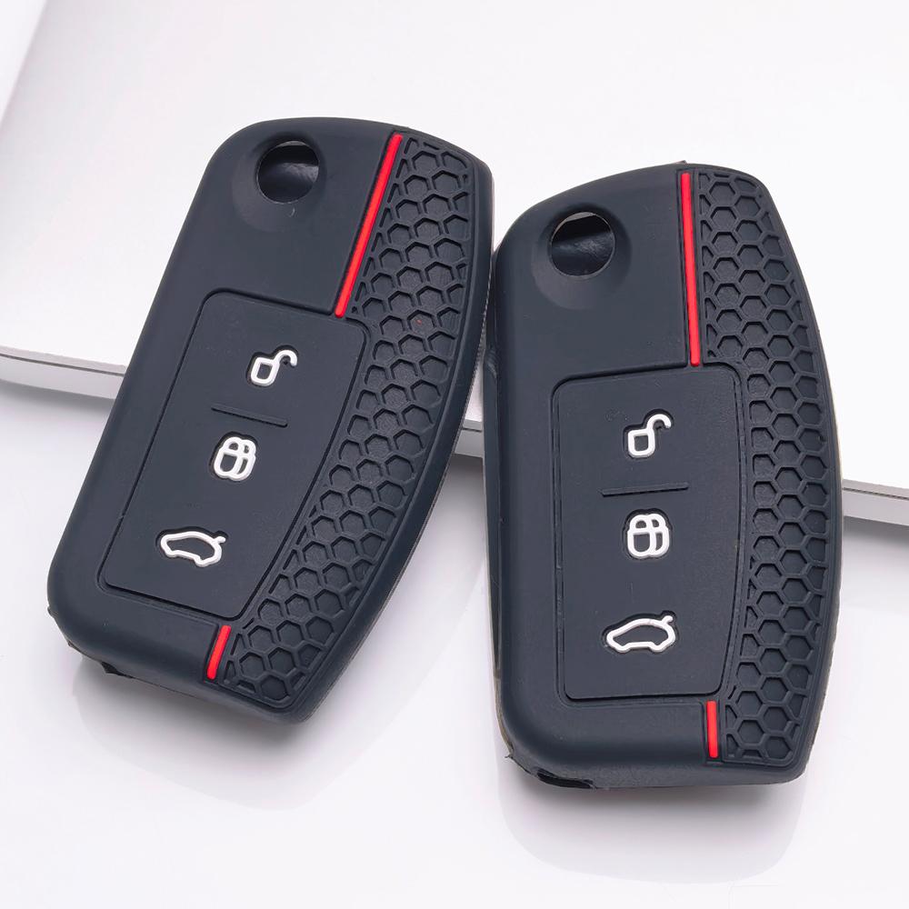 Силиконовый чехол для ключа Ford с 3 кнопками (складной), подходит для Ford Focus Mondeo Fiesta C-Max Galaxy Kuga, Ударопрочный держатель для брелока, Защитный аксессуар