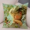 Милый мультяшный детский чехол на подушку Декор Харадзюку Живопись маслом Леди Наволочка для дивана Дома Мягкий плюшевый Наволочка-подушка