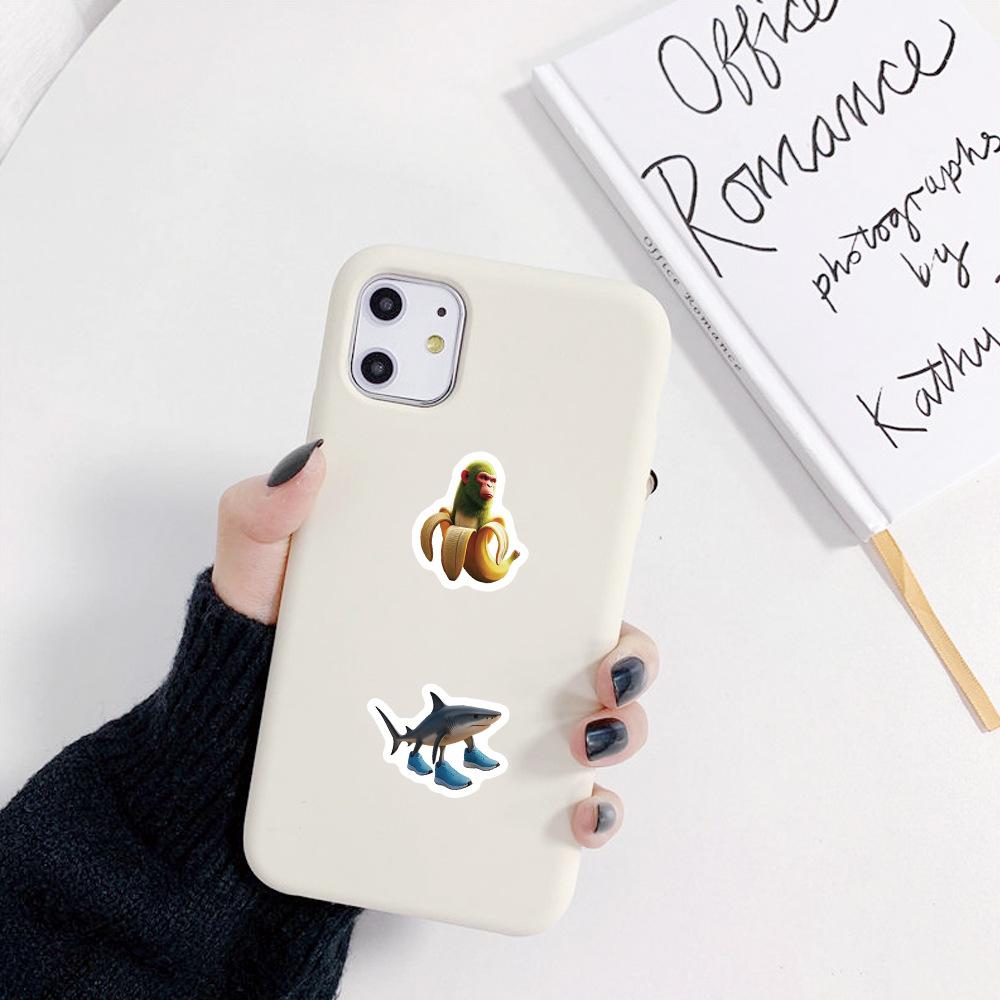 500pcs/Roll Italian Brainrot Stickers Funny AI Abstract TungTungSahur Tralalero Tralala Package Sealing DIY PVC Laptop Decals