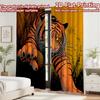 2D flat printing 2pcs Curtain Curtains Roaring Orange Tiger Digital Printed Polyester Drapes Party Decorations Perfect for