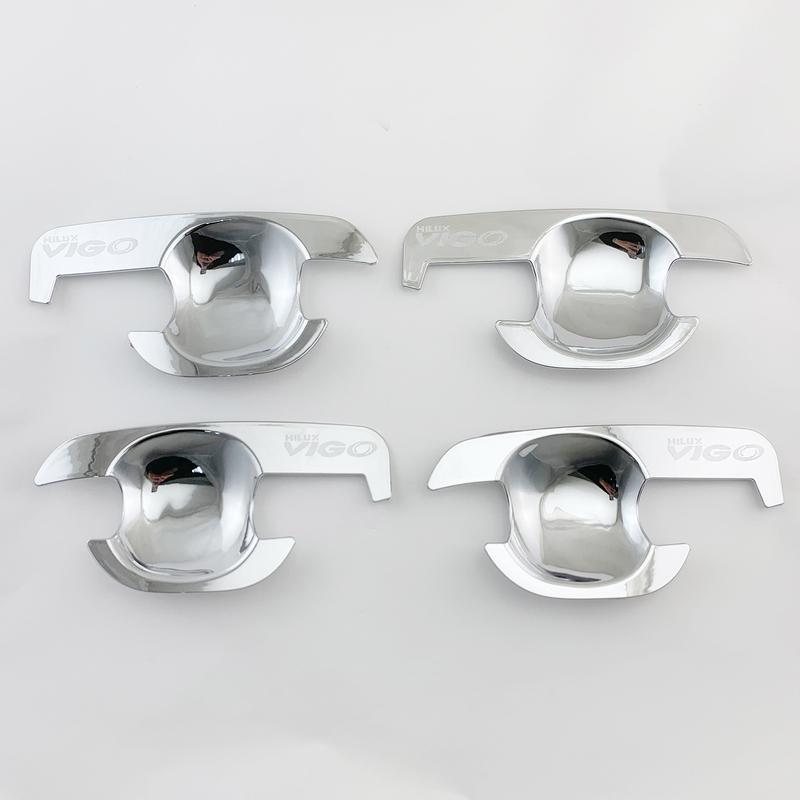 Для Toyota Hilux Vigo 2005 2009 2010 2012 2014 Автомобильные Хромированные Углеродные ABS Аксессуары Накладки на Ручки Дверей Накладки на Чаши Ручек Стиль Наклейки