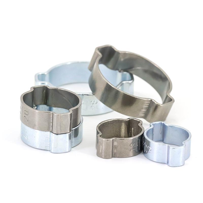 10pcs/20pcs 3-46mm Stainless Steel Double Ear Hose Clamps O Clips Water Pipe Fuel Pipe Clamps Kit