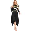 Metallic Patchwork Dress for Women Long Sleeve Worship Praise Tunic Irregular Hem Dance Costume