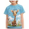 Summer Casual Short-Sleeved 3d Printed Design Round Neckline Suitable For Children Aged 4To 14 Fashion Boys And Girls