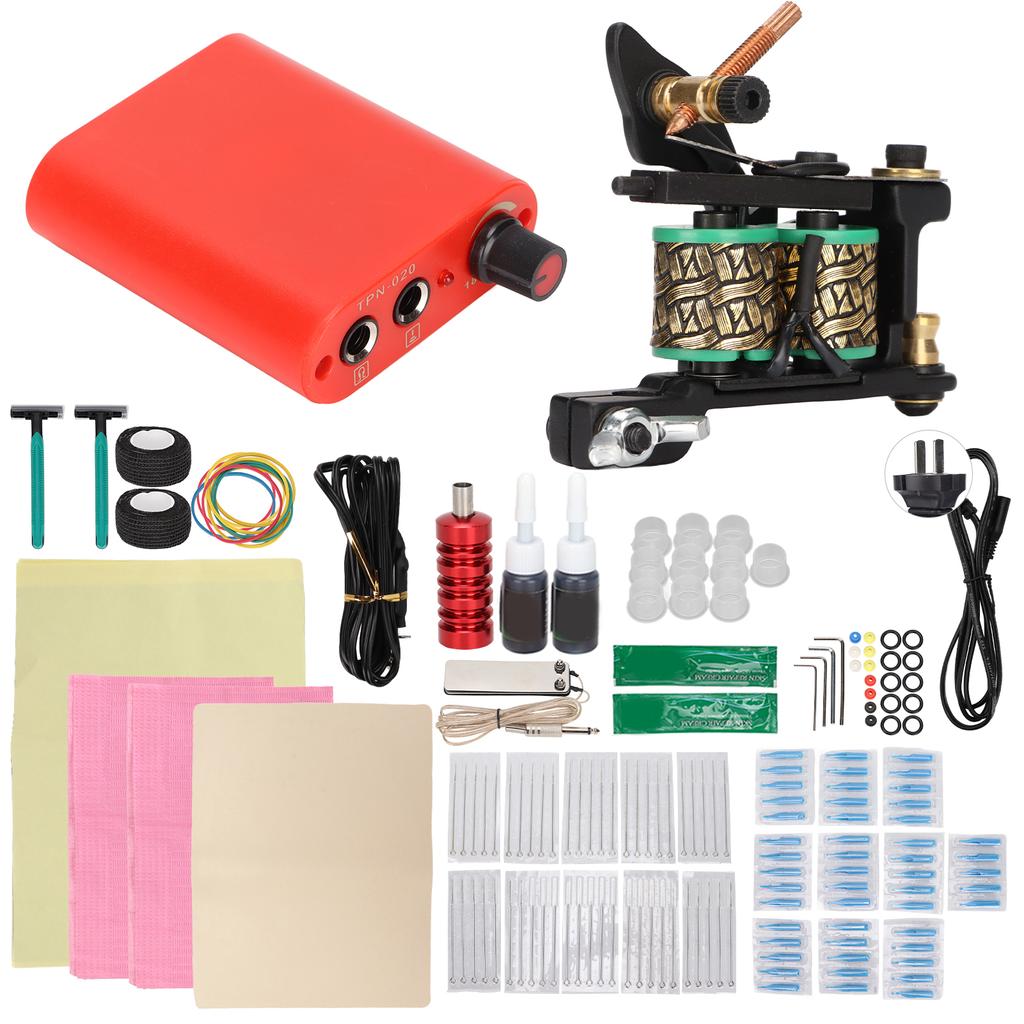 8 Wraps Tattoo Coil Machine Mini Tattoo Power Supply Complete Tattoo Lining Machine for Beginners
