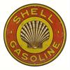 Shell Gasoline Vintage Metal Sign, 7.87x7.87 Inch Aluminum Wall Art, UV Printed Rustic Round Plaque, Indoor and Outdoor Decor