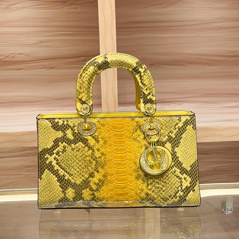 Genuine Python Print Leather Women's Shoulder Bag - 2025 Crossbody Fashion Handbag