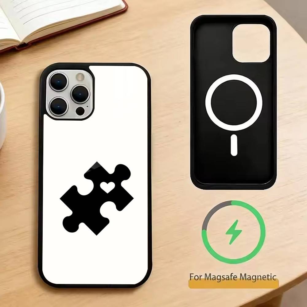 Creative puzzle Phone Case For iPhone17,16,15,14,13,12,11 Plus,Pro Magnetic For Magsafe Wireless Charging