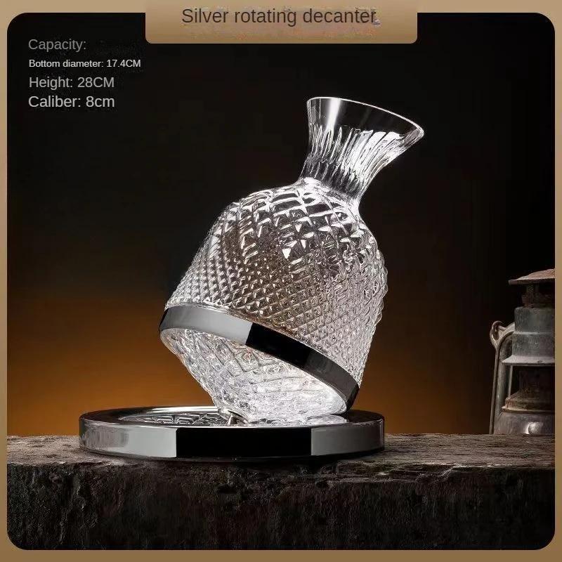 Высококачественный хрусталь 360-градусный вращающийся декантер-барабан 1500 мл декантер диспенсер для вина аэратор зеркальный чайник украшение