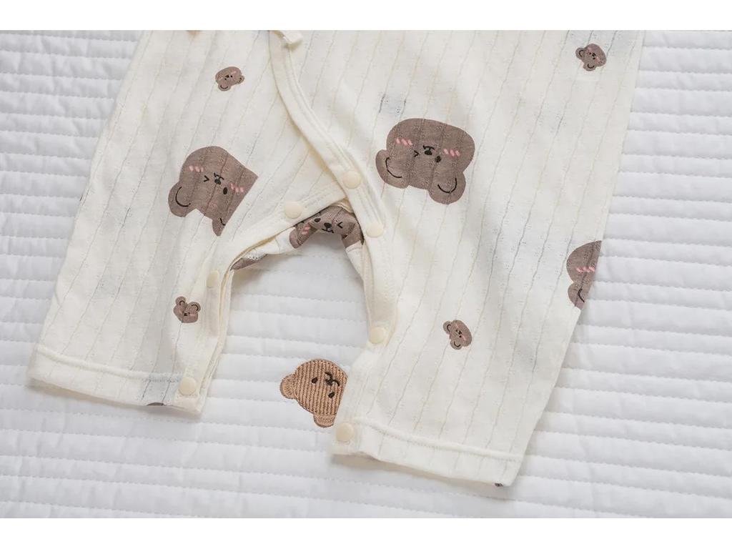 Ультратонкий хлопковый детский комбинезон с защитой живота и длинными рукавами — дышащий, класса А для лета и кондиционируемых помещений