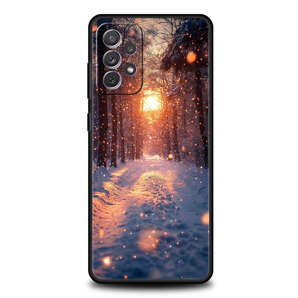 Landscape Winter Light Snow Phone Case For Samsung A15 A13 A51 A71 A41 A31 A21S A03S A05 A35 A55 A23 A25 A33 A53 A73 5G Cover