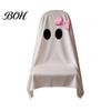 Decorative Seat Covers 1/4Pcs Halloween Ghost Chair Covers, Spooky Face Dining Slipcover, White for Home Kitchen Hotel Restaurant Pattern