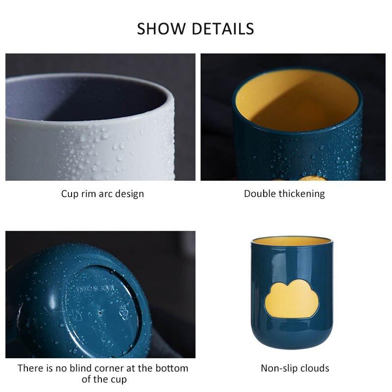 1 шт., чашка для зубной щетки с рисунком облаков, большая чашка для пар, пластиковая кружка для мытья зубов, принадлежности для ванной комнаты