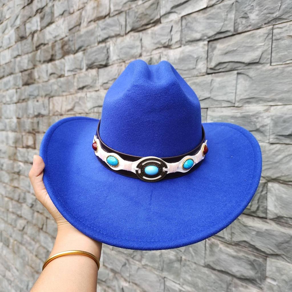 Осенне-зимняя мужская шерстяная ковбойская шляпа в стиле вестерн с металлической пряжкой, осенне-зимняя винтажная рыцарская шляпа из искусственной шерсти, ковбойская шляпа