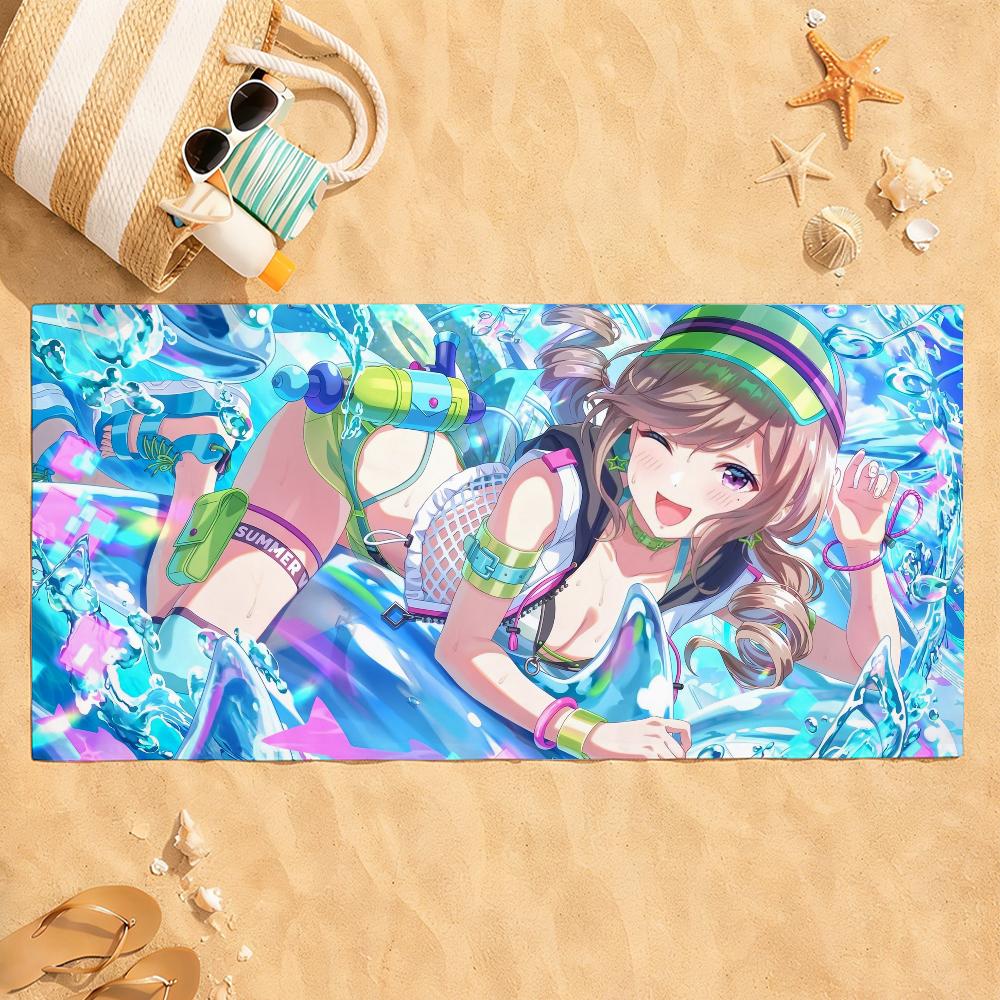 I-IDOLY P-PRIDE Summer Towel Quick Dry Absorbent Beach Towel for Sports, Fitness, Swimming and Outdoor Activities
