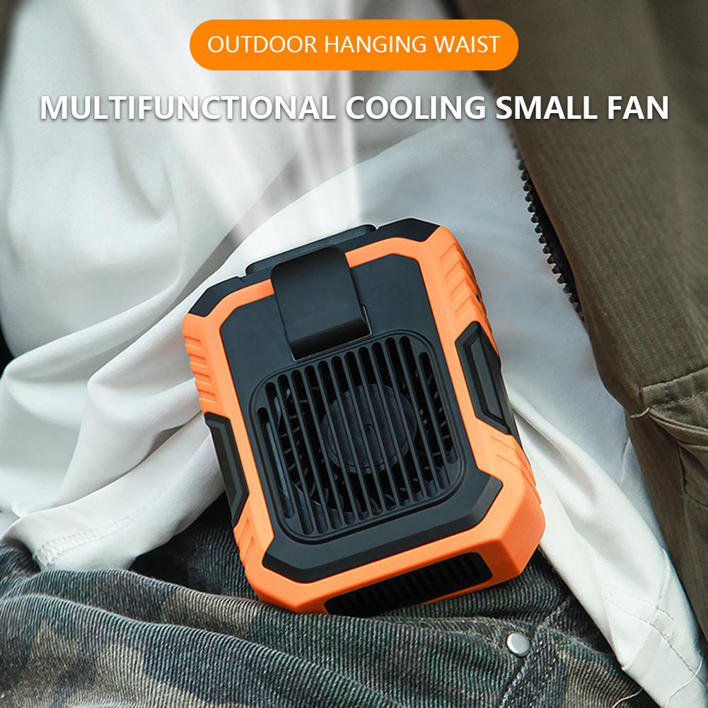 Portable Mini Waist Fan 3 Speed 4000mAh Wearable Personal Fan Emergency Mobile Power Belt Fan for Jobsite/Farm/Traveling/Fishing
