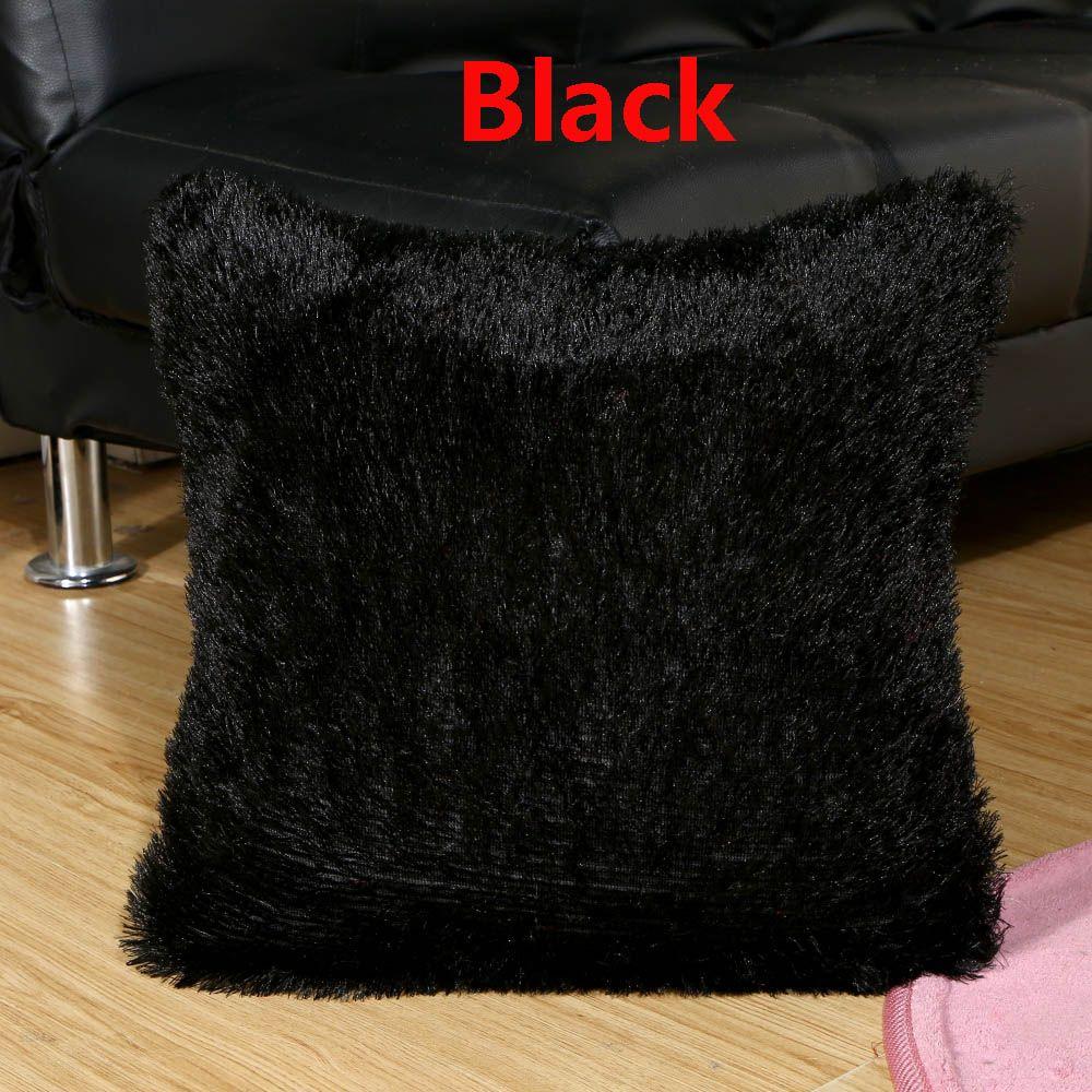 Square Home Decor Car Seat Fur Plush Winter Warm Throw Pillow Cases Cushion Cover