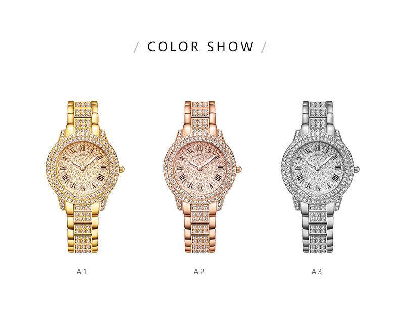 Женские часы с римским узором и бриллиантами, браслет - женские, цельные, Cornucopia