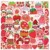 50Pcs Kawaii Strawberry Stickers DIY Stickers Scrapbooking Phone Luggage Skateboard Vinyl Waterproof Graffiti Decals