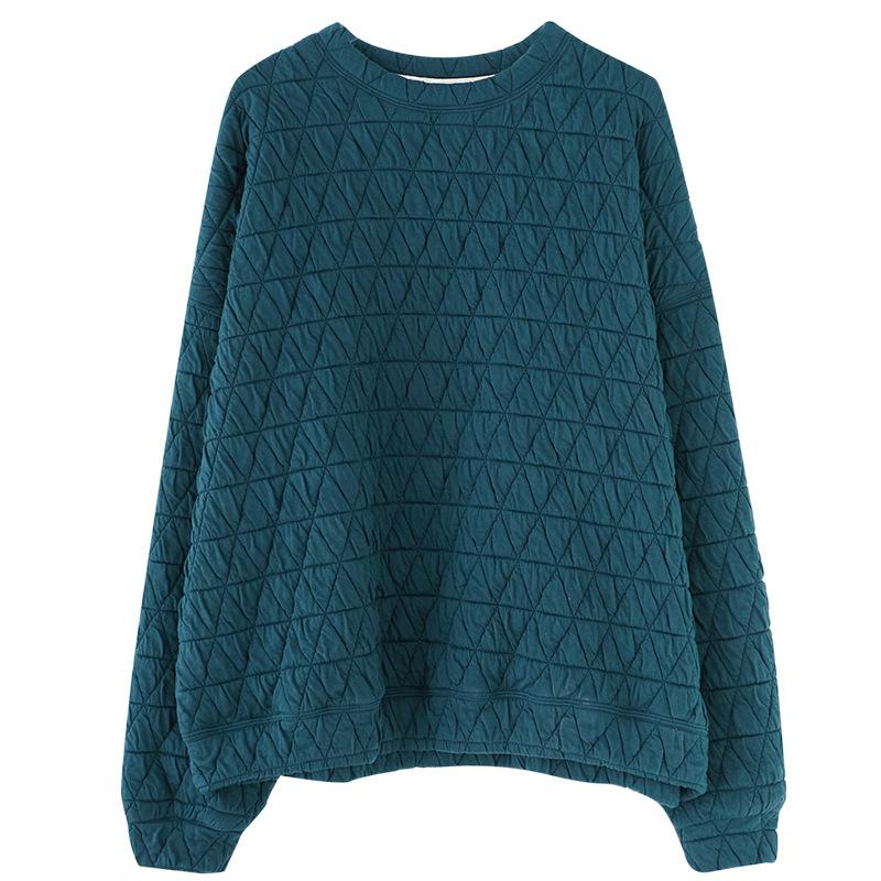 Plus Size New Sweatshirts Pullover Women Plaid Casual Autumn Loose Basic Oversize Tops