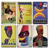 France BANANIA Metal Sign Wall Poser Funny Tin Painting Plaque Retro Vintage Decorative Iron Painting PUB Room Hotel Decor