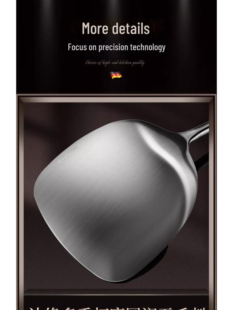 316 Stainless Steel Chef's Cooking Utensil Set: Frying Spoon, Long-Handle Soup Spoon, Shovel, and Spatula