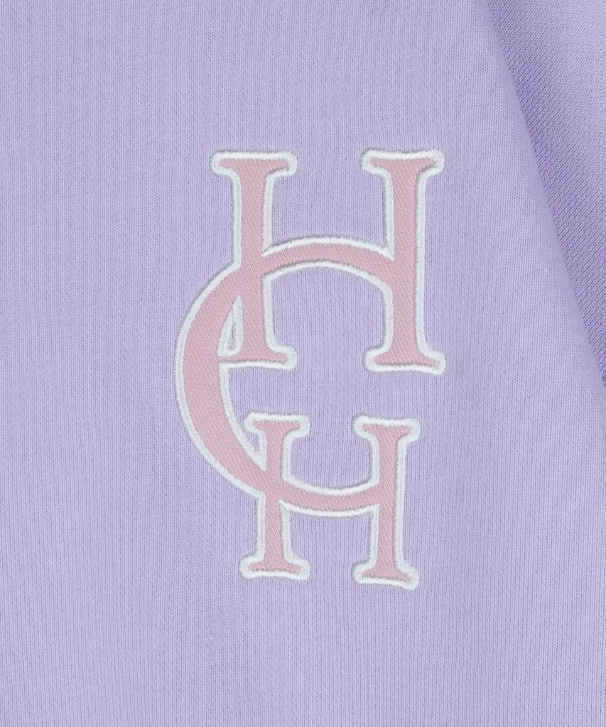 HARDCORE HAPPINESS Logo Crop Sweatshirt Light Purple