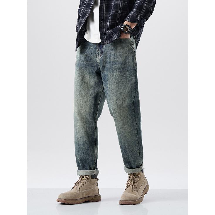 2024 Весна и осень Американские ретро свободные ковбойские прямые широкие брюки Харлан облегающие мужские большие повседневные брюки