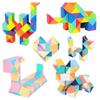 Multi-Color Transformable Magic Cube Puzzle - 3D Segments Magic Rule Snake Rubix Cubo Educational Toys Gift for Children & Kids