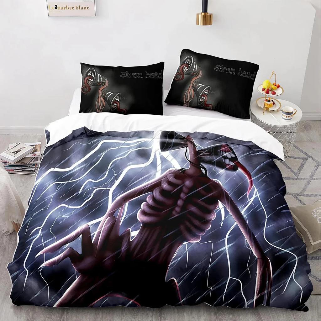 Комплект постельного белья с изображением головы сирены на 3D-принте, пододеяльник, комплект постельного белья, пододеяльник, наволочка, одеяло размера «king-size», комплект постельного белья для мальчиков и взрослых